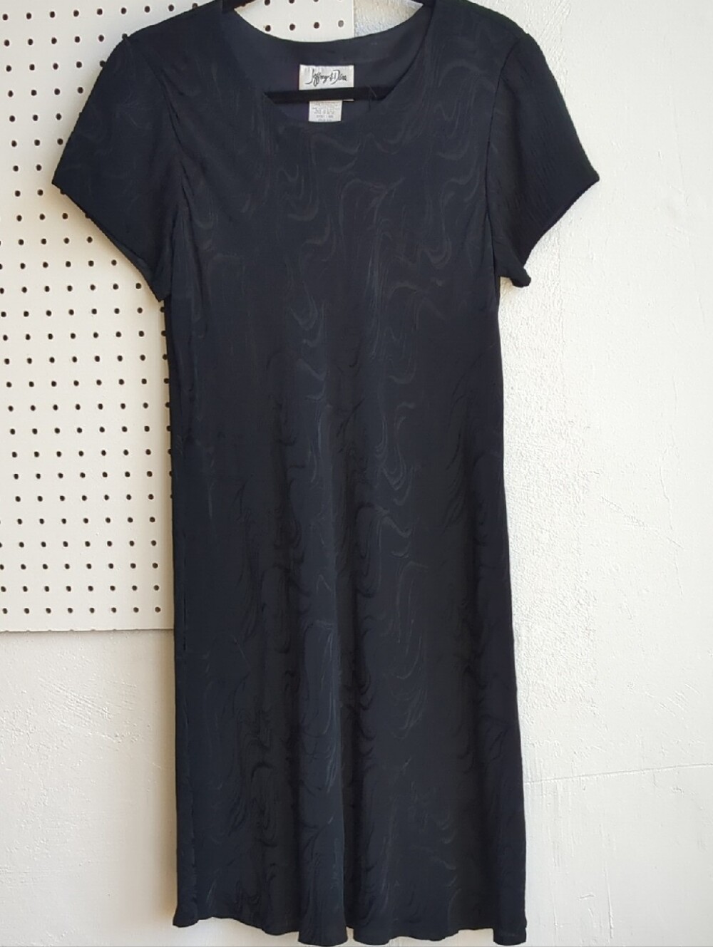 Classic Black Short-Sleeve Midi Dress by Jeffrey&Dana